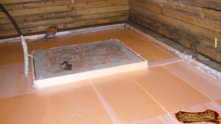 чем покрывают бетонный пол в бане