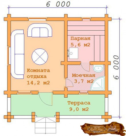 Проект хамам с террасой